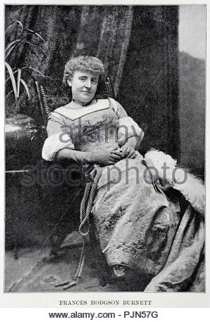 Frances Eliza Hodgson Burnett ritratto, 1849 - 1924, era un romanziere britannico e il drammaturgo. Lei è il più noto per i tre bambini i romanzi di Little Lord Fauntleroy (pubblicato in 1885-1886), una piccola principessa (1905), e il Giardino Segreto (1911). Illustrazione dal 1900. Foto Stock