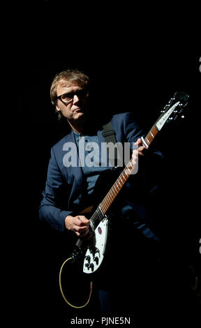 Concerto del belga trip hop band Hooverphonic presso il festival Crammerock, in Stekene (Belgio, 06/09/2014) Foto Stock