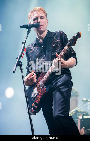 Milano, Italia. 07 settembre 2018. La Scottish indie rock band Franz Ferdinand suona dal vivo presso Area Expo esperienza durante il secondo giorno di 'Milano rocce 2018' Credit: Rodolfo Sassano/Alamy Live News Foto Stock