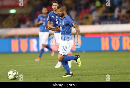 Bologna, Italia. Il 7 settembre 2018. Bologna, Italia. Il 7 settembre 2018. Bologna, Italia. Il 7 settembre 2018. Lorenzo Insigne (Italia) durante la UEFA Nazioni League, campionato A, Gruppo 3, la partita di calcio tra Italia e Polonia il 7 settembre 2018 a Renato Dall'Ara stadium di Bologna, Italia - Photo Laurent Lairys / DPPI Credito: Laurent Lairys/Agence Locevaphotos/Alamy Live News Credito: Laurent Lairys/Agence Locevaphotos/Alamy Live News Credito: Laurent Lairys/Agence Locevaphotos/Alamy Live News Foto Stock