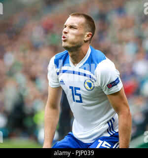 Belfast, Irlanda del Nord. Sabato 08 Settembre, 2018 Toni Sunjic della Bosnia e Erzegovina Credito: Graham il credito di servizio: Graham servizio/Alamy Live News Foto Stock