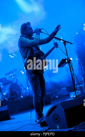 Concerto del belga electro band Magnus al Rivierenhof ad Anversa (Belgio, 21/08/2014) Foto Stock