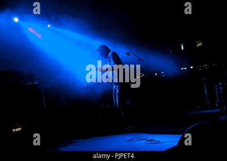 Concerto del belga electro band Magnus al Rivierenhof ad Anversa (Belgio, 21/08/2014) Foto Stock