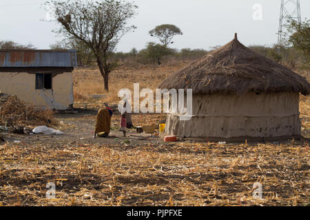 Masai persone la vita nei pressi di Arusha Foto Stock