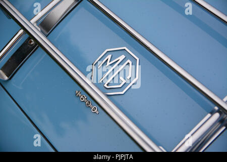 Vicino la foto di una classica MG auto Foto Stock