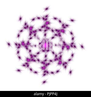 Violetta incandescente mandala star ornamento disegno ad acquerello su sfondo bianco, illustrazione vettoriale Illustrazione Vettoriale