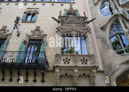 Architettura di Gaudì a Barcellona Foto Stock