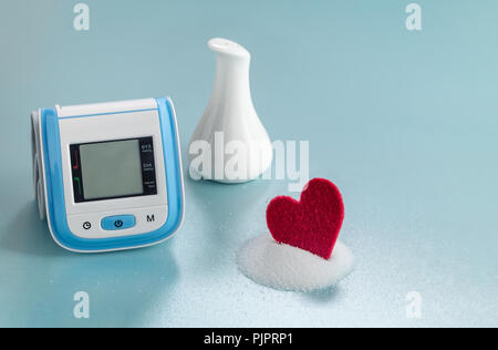 Il sale e la pressione sanguigna Foto Stock