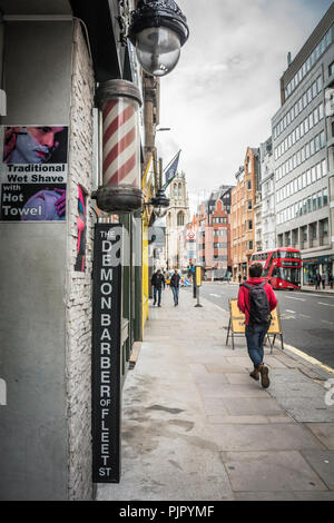 Il barbiere demonio di Fleet Street, Londra, Regno Unito Foto Stock