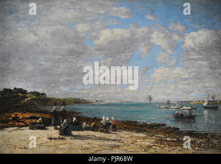 Eugène Boudin (1824-1898). Pittore Francese. Kerhor, Fisherwomen, 1840. Wallraf-Richartz Museum. Colonia. Germania. Foto Stock