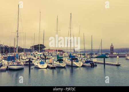 Barche a Vela della Marina di San Francisco, California, Stati Uniti. Foto Stock