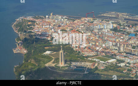 Fotografia aerea, Almada, Lisbona, Portogallo, Luftbild, Lisbona Foto Stock