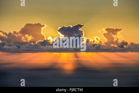 Sundown, mare, Madeira, Portogallo, Sonnenuntergang, Meer Foto Stock