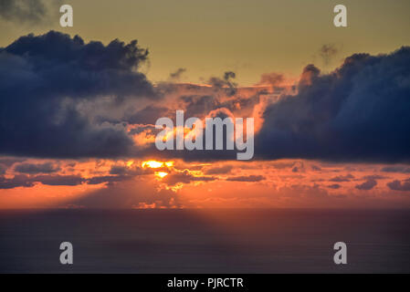 Sundown, mare, Madeira, Portogallo, Sonnenuntergang, Meer Foto Stock