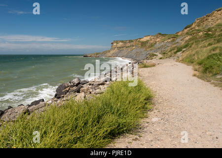 Wimereux, Francia - 16 Giugno 2018: Pointe de la Rochette scogliera vicino a Wimereux. Foto Stock