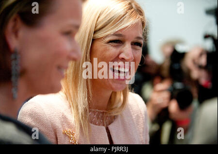 Apertura ufficiale del museo M di Leuven dalla principessa Maxima e la principessa Mathilde (Belgio, 20/09/2009) Foto Stock