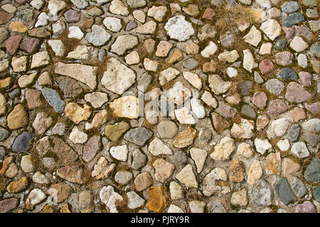 Marciapiede in pietra pattern texture close-up immagine di sfondo. Foto Stock