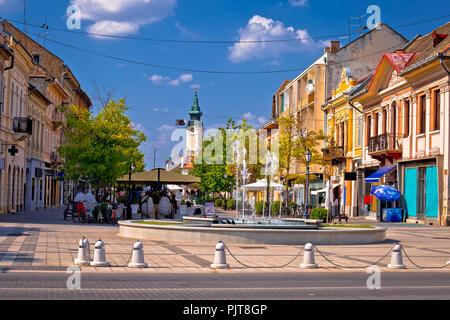 Città di Sombor square e architettura view, regione della Vojvodina di Serbia Foto Stock