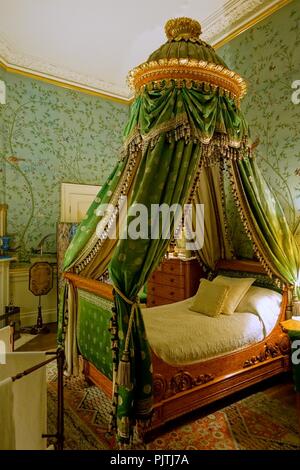 Bed 2 - Wellington camera da letto - Chatsworth House - Derbyshire, Inghilterra - Foto Stock