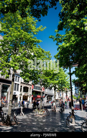 La via commerciale Meir ad Anversa (Belgio, 03/05/2011) Foto Stock