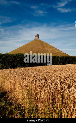 Il leone collina al campo di battaglia di Waterloo in Braine-l'Alleud (Belgio, 19/07/2010) Foto Stock