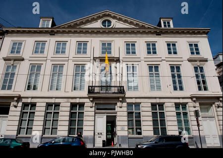 L'Hôtel de Ligne in Rue Royale 72 a Bruxelles, sede del parlamento della conversazione francese comunità Vallonia-bruxelles (Belgio, 29/04/2010) Foto Stock