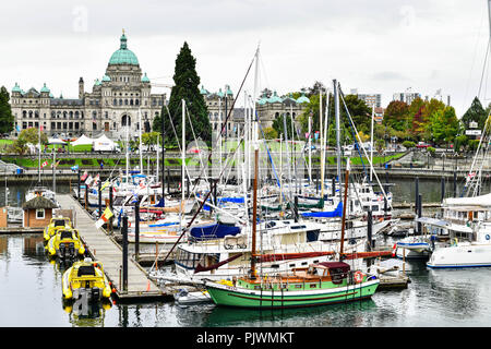 Vista del Porto Interno di Victoria,British Columbia, Canada Foto Stock