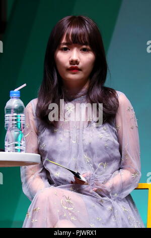 Tokyo, Giappone. 8 settembre 2018. Rika Shiiki assiste l'innovazione sociale settimana Shibuya di Tokyo, Giappone il 8 settembre 2018. Credito: Naoki Nishimura/AFLO/Alamy Live News Foto Stock