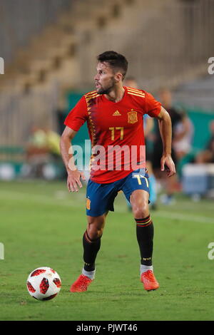 Cordoba, Spagna. 6 Sep, 2018. Alfonso Pedraza (ESP) Calcio/Calcetto : UEFA Under campionato turno di qualificazione match tra U21 Spagna 3-0 U21 Albania al Estadio El Arcangel a Cordoba, in Spagna . Credito: Mutsu Kawamori/AFLO/Alamy Live News Foto Stock