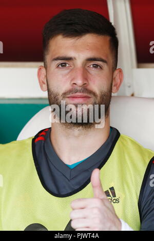 Cordoba, Spagna. 6 Sep, 2018. Antonio Sivera (ESP) Calcio/Calcetto : UEFA Under campionato turno di qualificazione match tra U21 Spagna 3-0 U21 Albania al Estadio El Arcangel a Cordoba, in Spagna . Credito: Mutsu Kawamori/AFLO/Alamy Live News Foto Stock