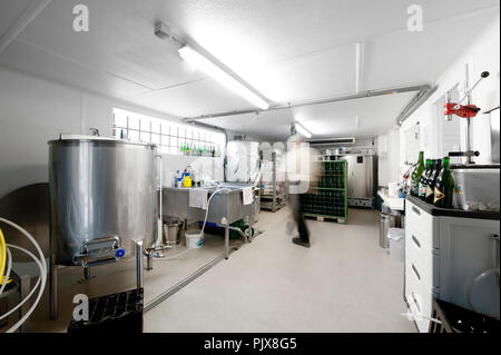 Impressioni del De Vlier scala piccola birreria in base Holsbeek (Belgio, 26/04/2013) Foto Stock