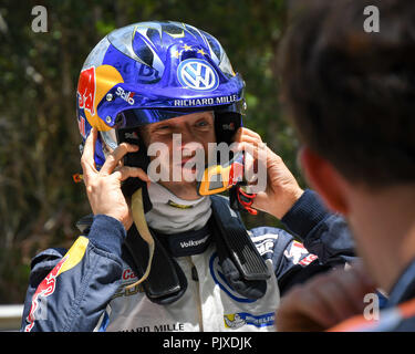 Quattro volte campione del mondo rally Jari-Matt LATVALA (FIN) di #2 Motorsport Volkswagen Polo R mostrato durante la seconda giornata del Rally Australia, il XIV e il round finale del 2016 FIA World Rally Championship. Foto Stock