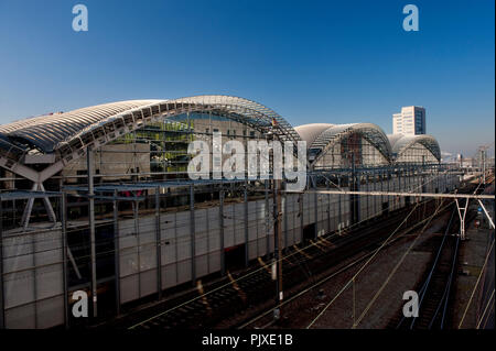 Il Leuven stazione ferroviaria, progettato da Philippe Samyn & Partners (Belgio, 14/11/2011) Foto Stock