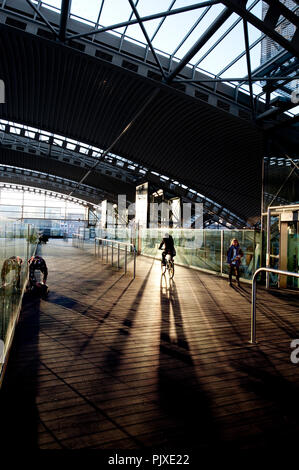 Il Leuven stazione ferroviaria, progettato da Philippe Samyn & Partners (Belgio, 14/11/2011) Foto Stock