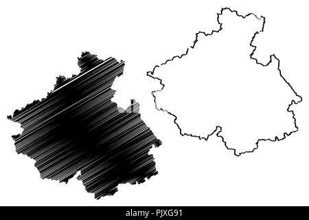 Repubblica di Altai (Russia, soggetti della Federazione Russa, Repubbliche di Russia) mappa illustrazione vettoriale, scribble schizzo Altai Repubblica mappa Illustrazione Vettoriale