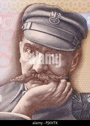 Jozef Pilsudski, un ritratto dal polacco denaro Foto Stock