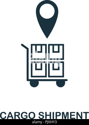 Spedizione Cargo icona. Monocromatico design di stile dalla logistica di consegna collezione. UI. Pixel semplice perfetto pittogramma spedizione cargo icona. Web design, un Illustrazione Vettoriale