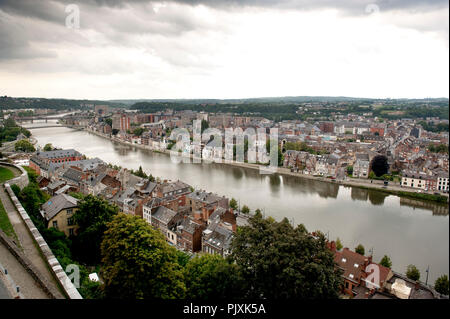 Vista panoramica di Namur, capitale della Regione vallone (Belgio, 18/08/2010) Foto Stock