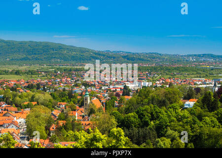 Vista panoramica del centro della città di Samobor, nord della Croazia Foto Stock