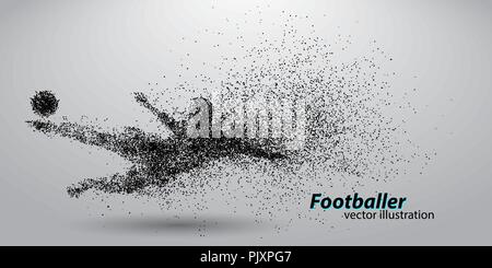 Silhouette di un giocatore di football da particelle Illustrazione Vettoriale