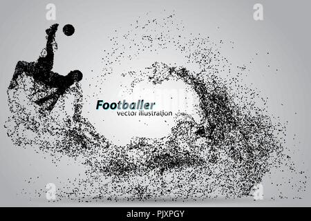 Silhouette di un giocatore di football da particelle Illustrazione Vettoriale