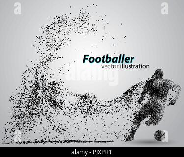 Silhouette di un giocatore di football da particelle Illustrazione Vettoriale