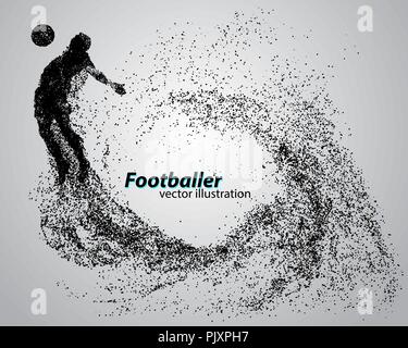 Silhouette di un giocatore di football da particelle Illustrazione Vettoriale