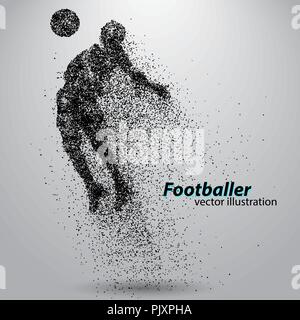 Silhouette di un giocatore di football da particelle Illustrazione Vettoriale