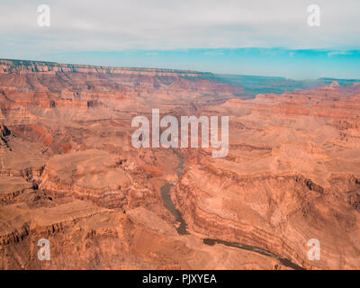 Stuning panormic vista sopra e al Grand Canyon Foto Stock