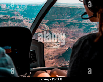 Stuning panormic vista sopra e al Grand Canyon Foto Stock