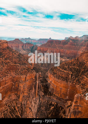 Stuning panormic vista sopra e al Grand Canyon Foto Stock