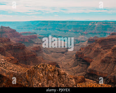 Stuning panormic vista sopra e al Grand Canyon Foto Stock