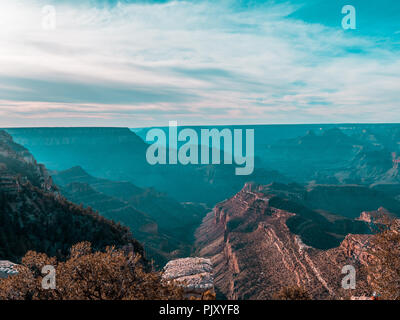 Stuning panormic vista sopra e al Grand Canyon Foto Stock