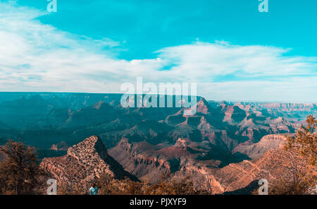 Stuning panormic vista sopra e al Grand Canyon Foto Stock